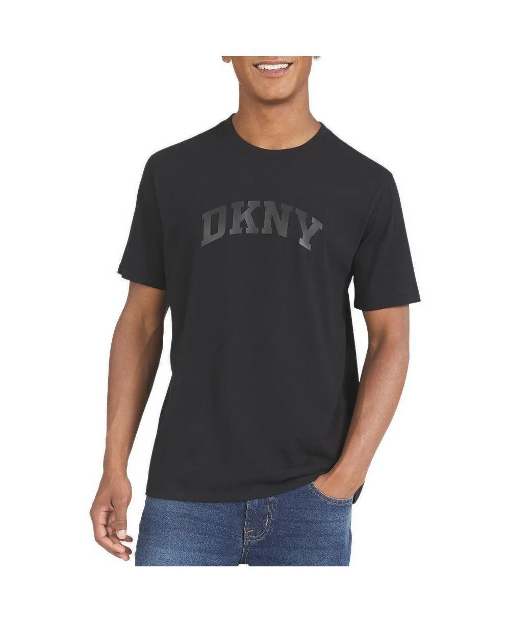 Faux-Leather Logo Stretch Classic-Fit T-Shirt by DKNY