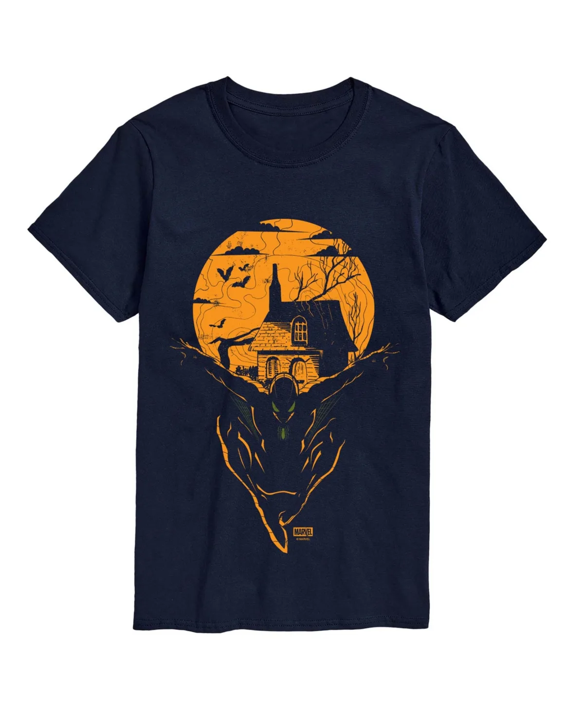 Halloween Moon Haunted House Graphic Regular-Fit T-Shirt by Airwaves