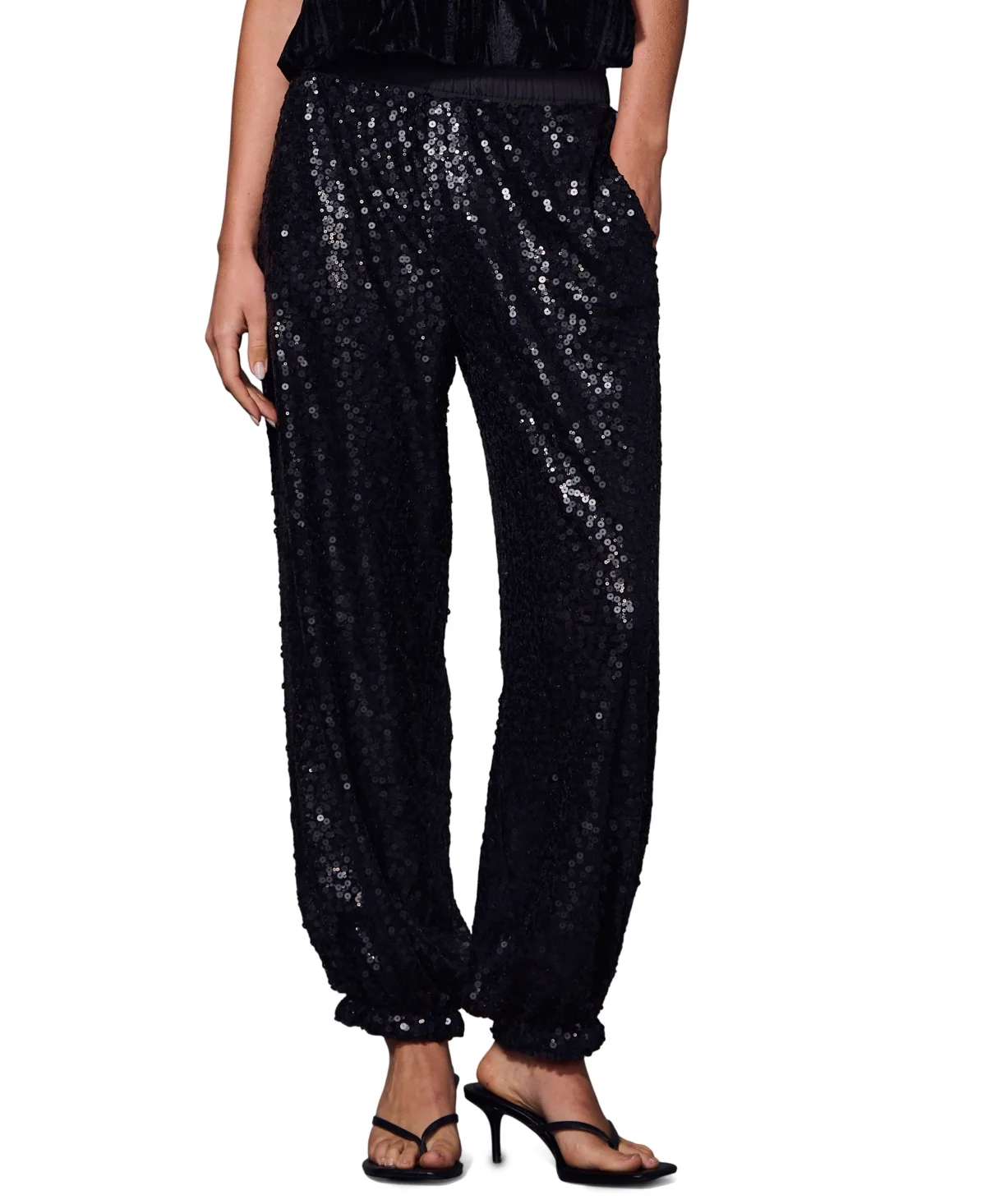 Krystal Sequin Balloon High-Rise Wide-Leg Pants by Sanctuary