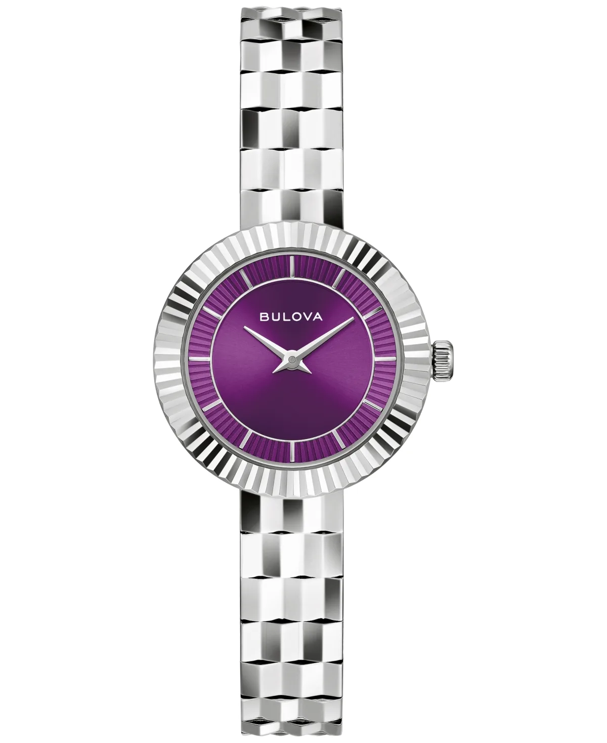 Disco Purple Dial Sapphire Crystal Silver-Tone Stainless Steel Bracelet Watch 26.5mm by Bulova