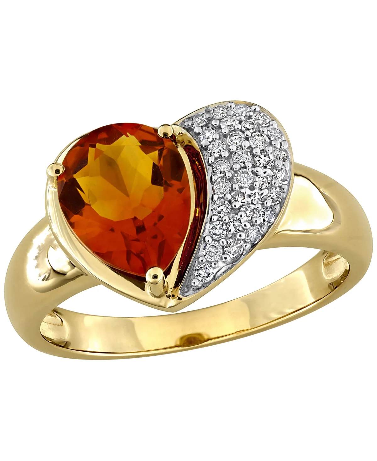 Pear Citrine and Diamond Ring (1-2/3 ct. t.w.) in 10k Gold by Macy's
