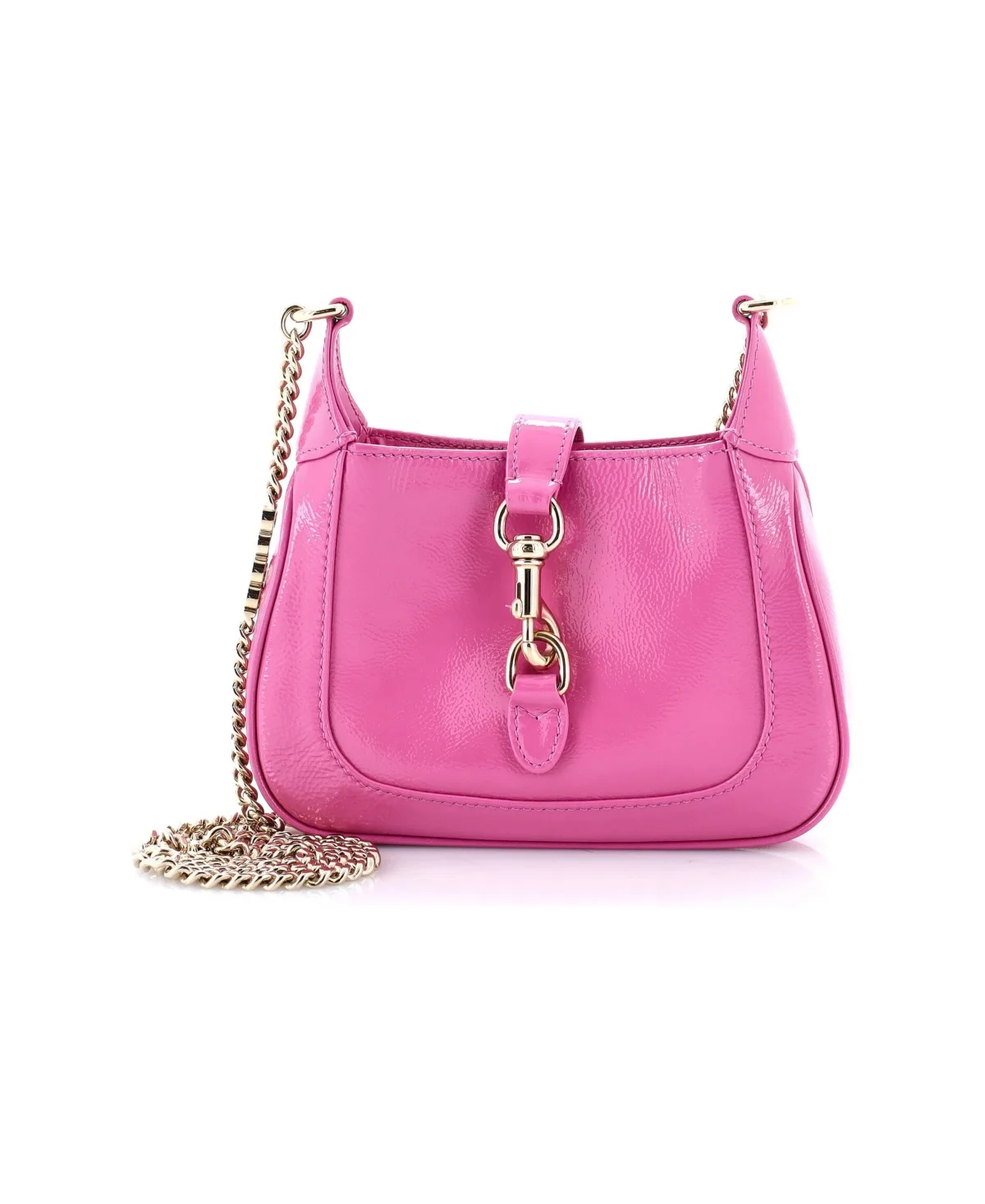 Pre-Owned Gucci Mini Jackie Notte Chain Hobo Patent by Gucci