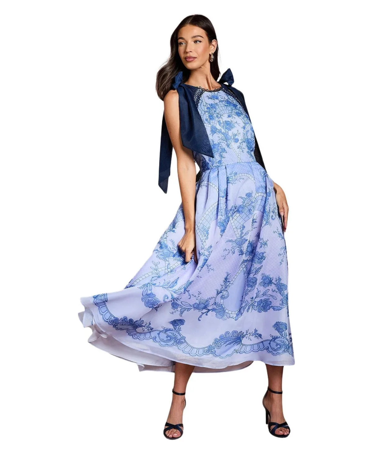 Placement Print Organza Midi Dress by Coast