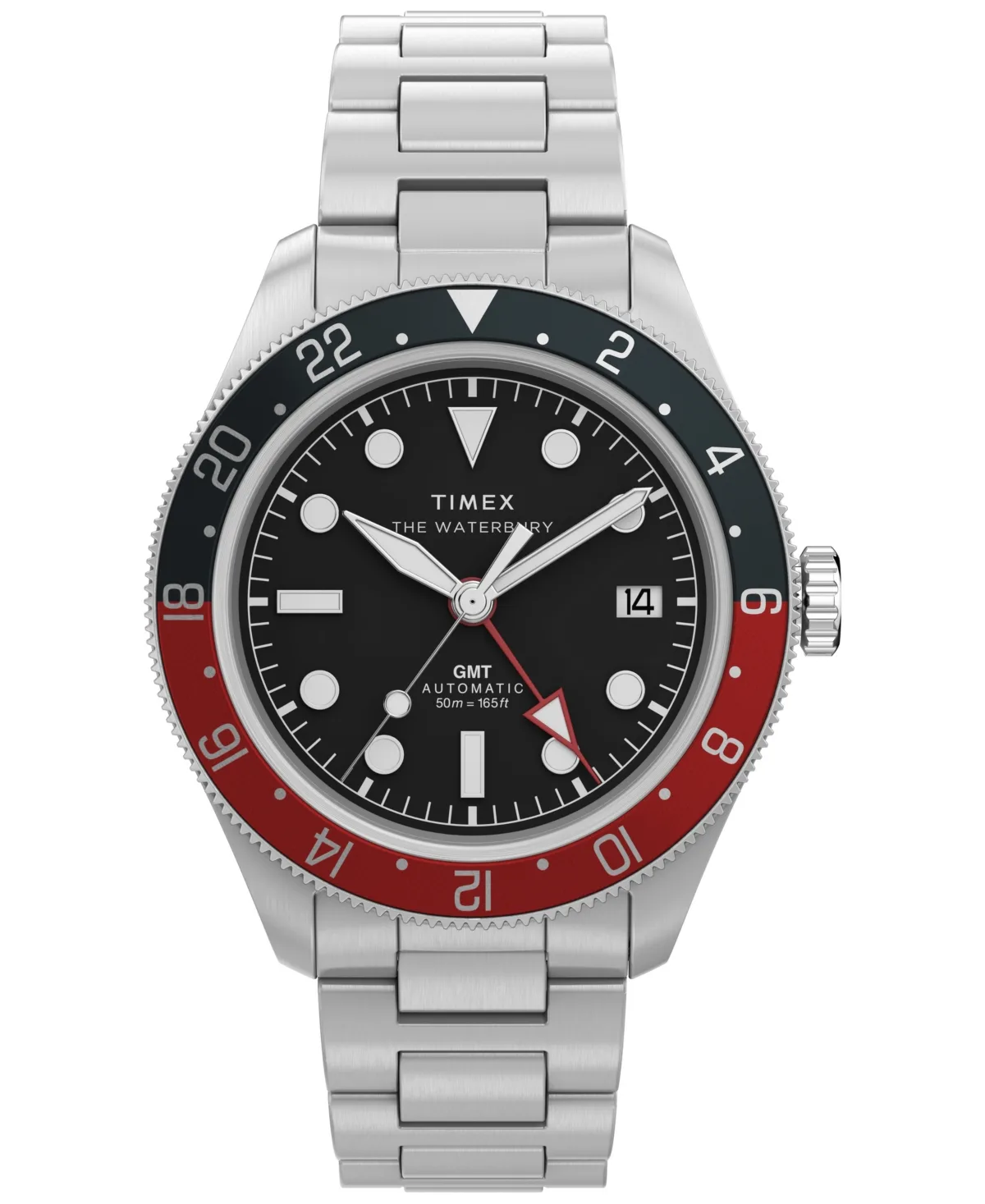 Automatic Silver-Tone Stainless Steel Watch 41.5mm by Timex