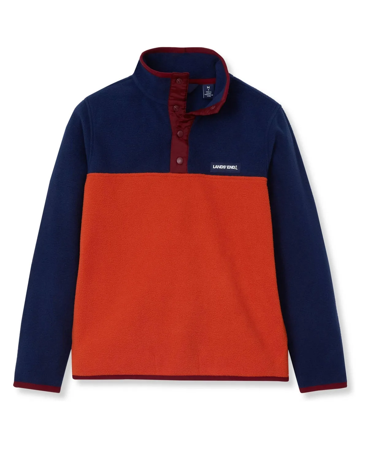 Anyweather Fleece Snap Neck Pullover by Lands' End