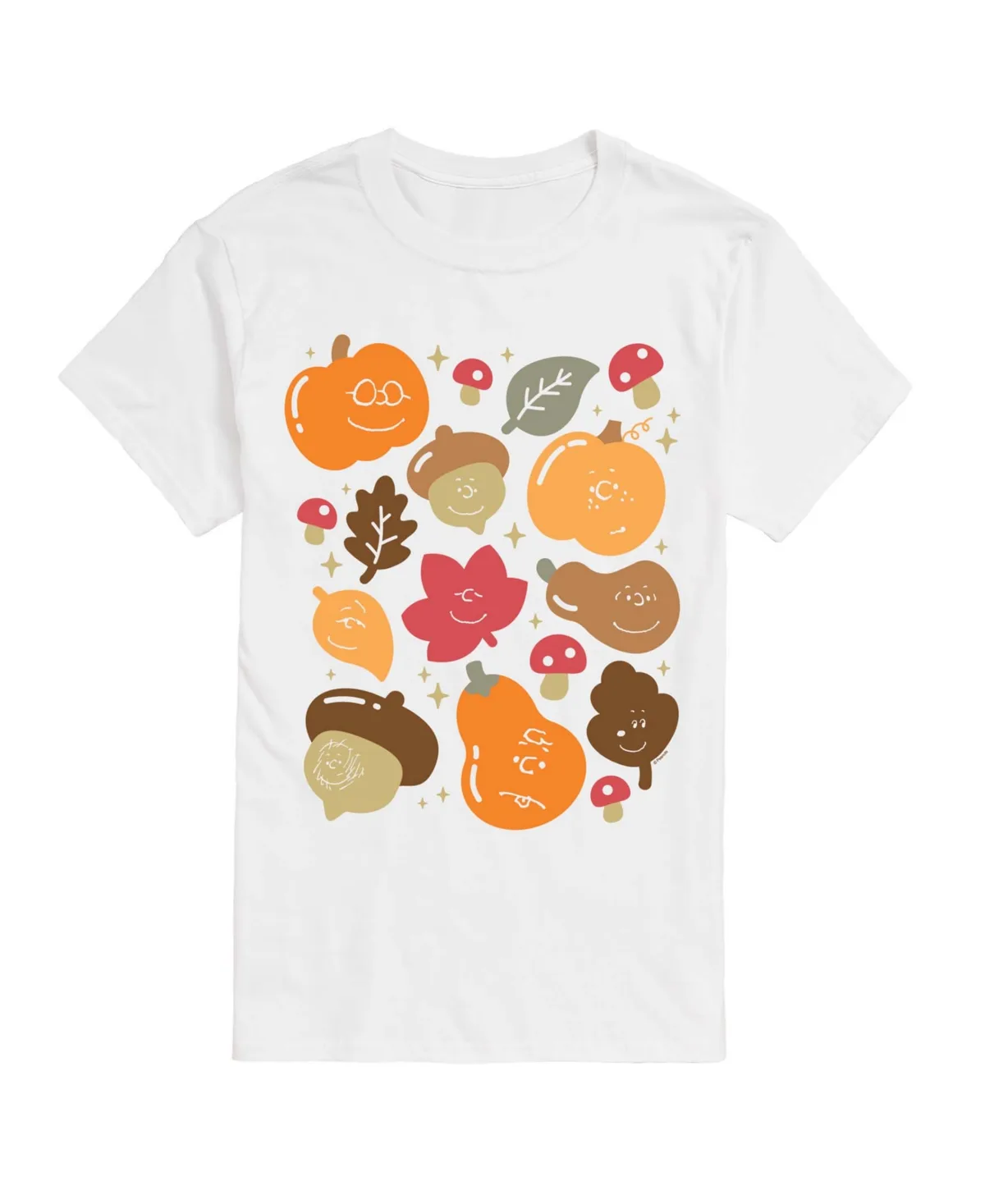 Fall Icon Faces Graphic Crew Neck T-Shirt