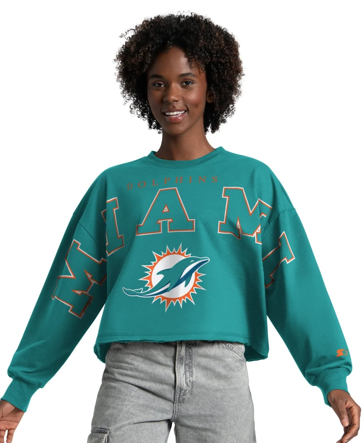 Miami Dolphins Bleachers Cropped Sweatshirt by Starter