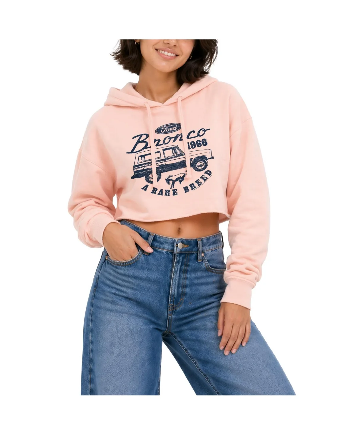 Vintage Bronco Rare Breed Cropped Graphic Hoodie by Ford