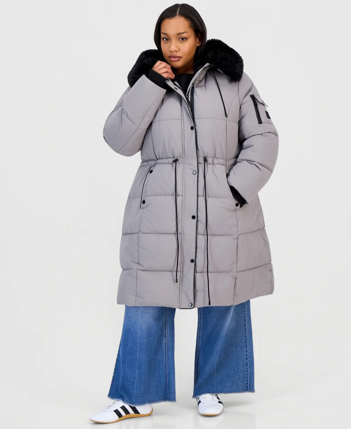 Hooded 3/4 Ff Anorak Puffer Coat by Steve Madden