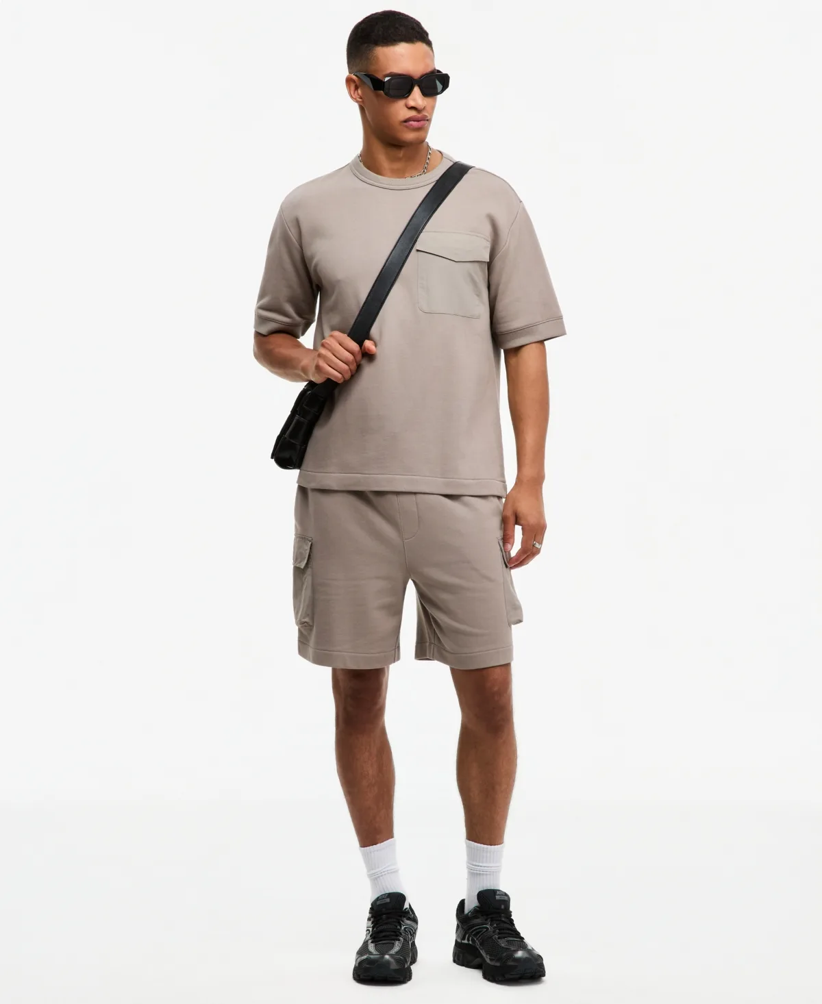 Regular-Fit Printed 7" French Terry Cargo Shorts
