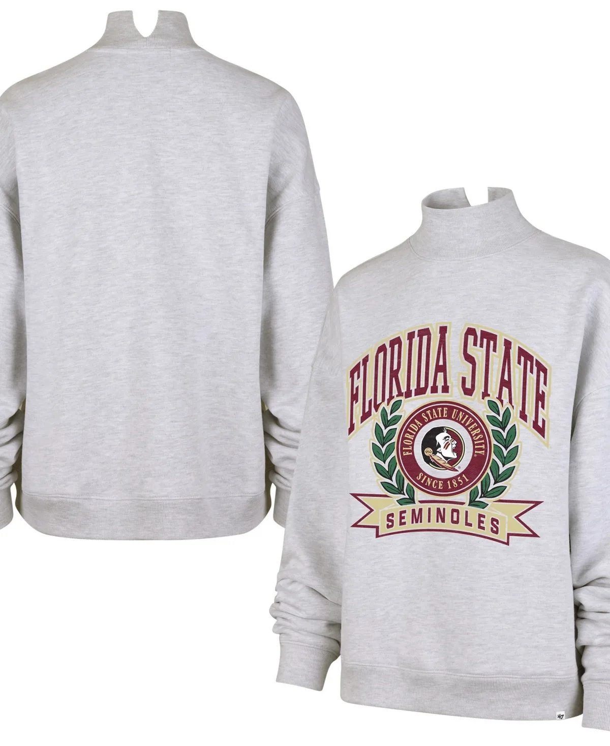 Florida State Seminoles Laurel Arch Mock Neck Sweatshirt by 47 Brand