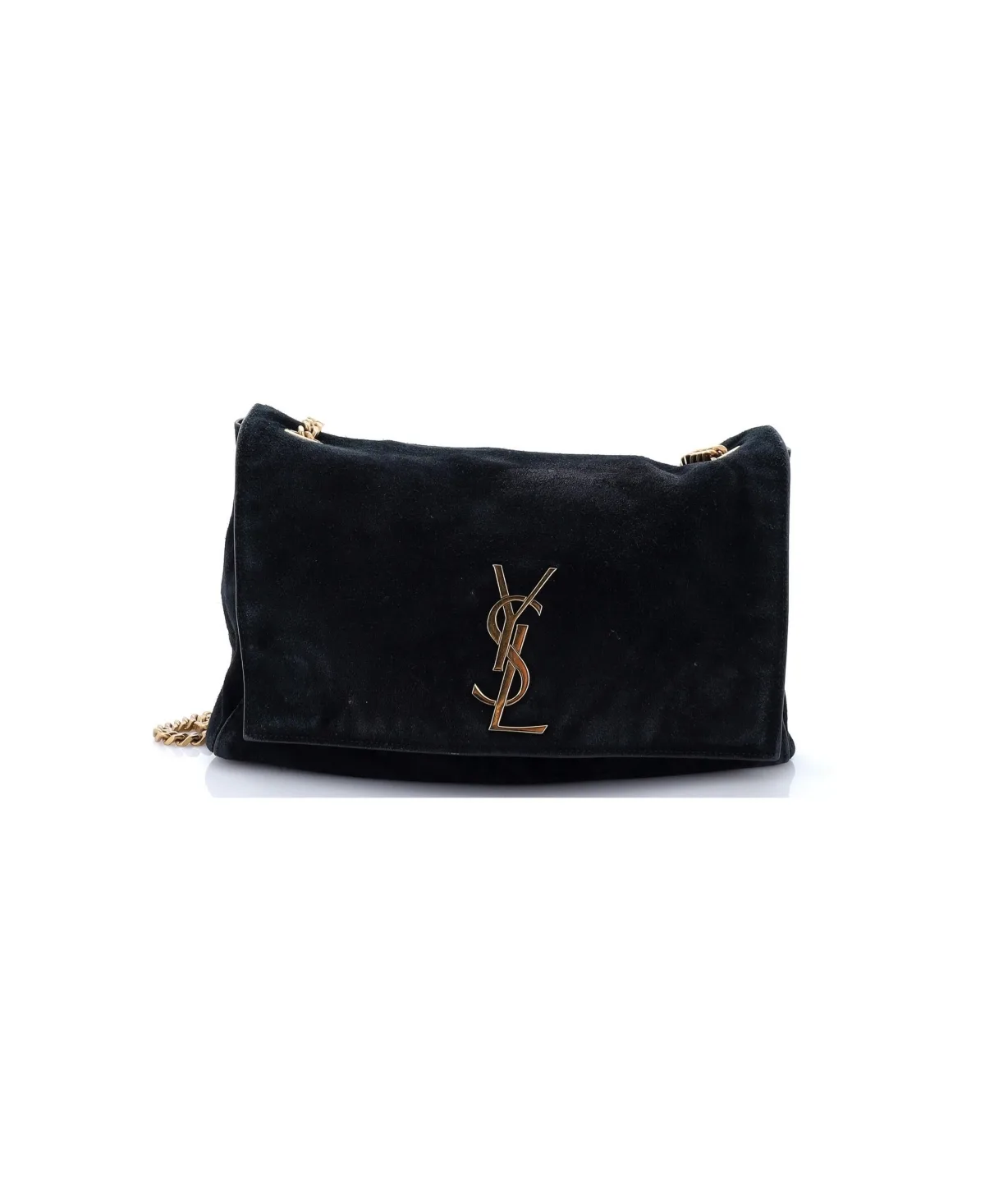Pre-Owned Saint Laurent Medium Classic Monogram Reversible Shoulder Bag Suede and Leather by Saint Laurent