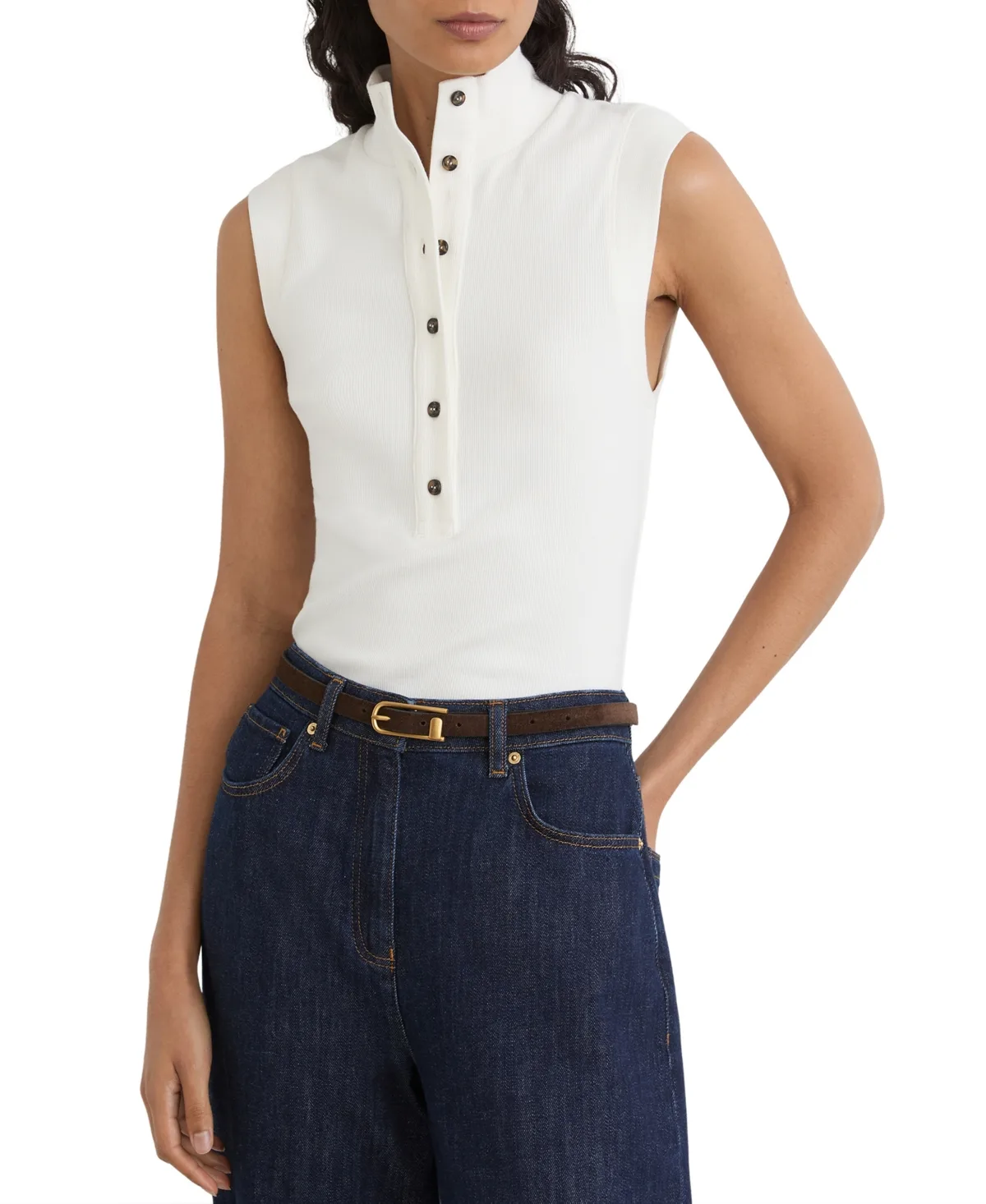 Isla Funnel-Neck Sleeveless Tank by Reiss