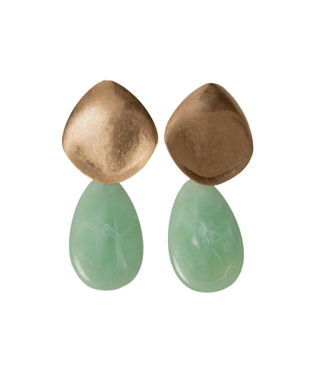 Gold-Tone Aris Molten Hammered Teardrop Drop Earrings by Jluxlabel