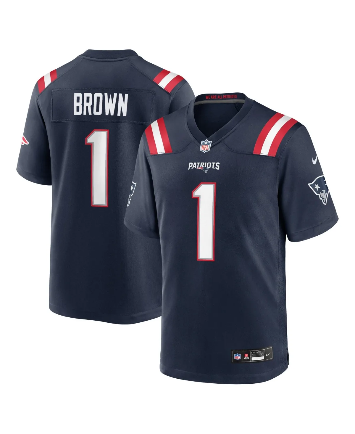 A.J. Brown New England Patriots Team Game Jersey by Nike