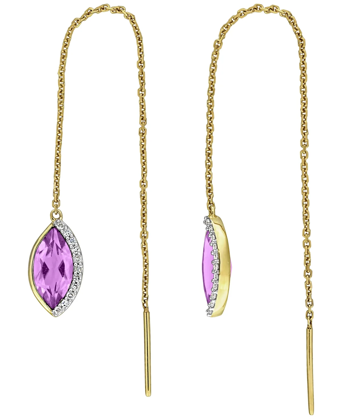Garnet and Diamond Earrings (2 ct. t.w. Garnet, 1/10 ct. t.w. Diamond) in 14k Yellow Gold by Macy's