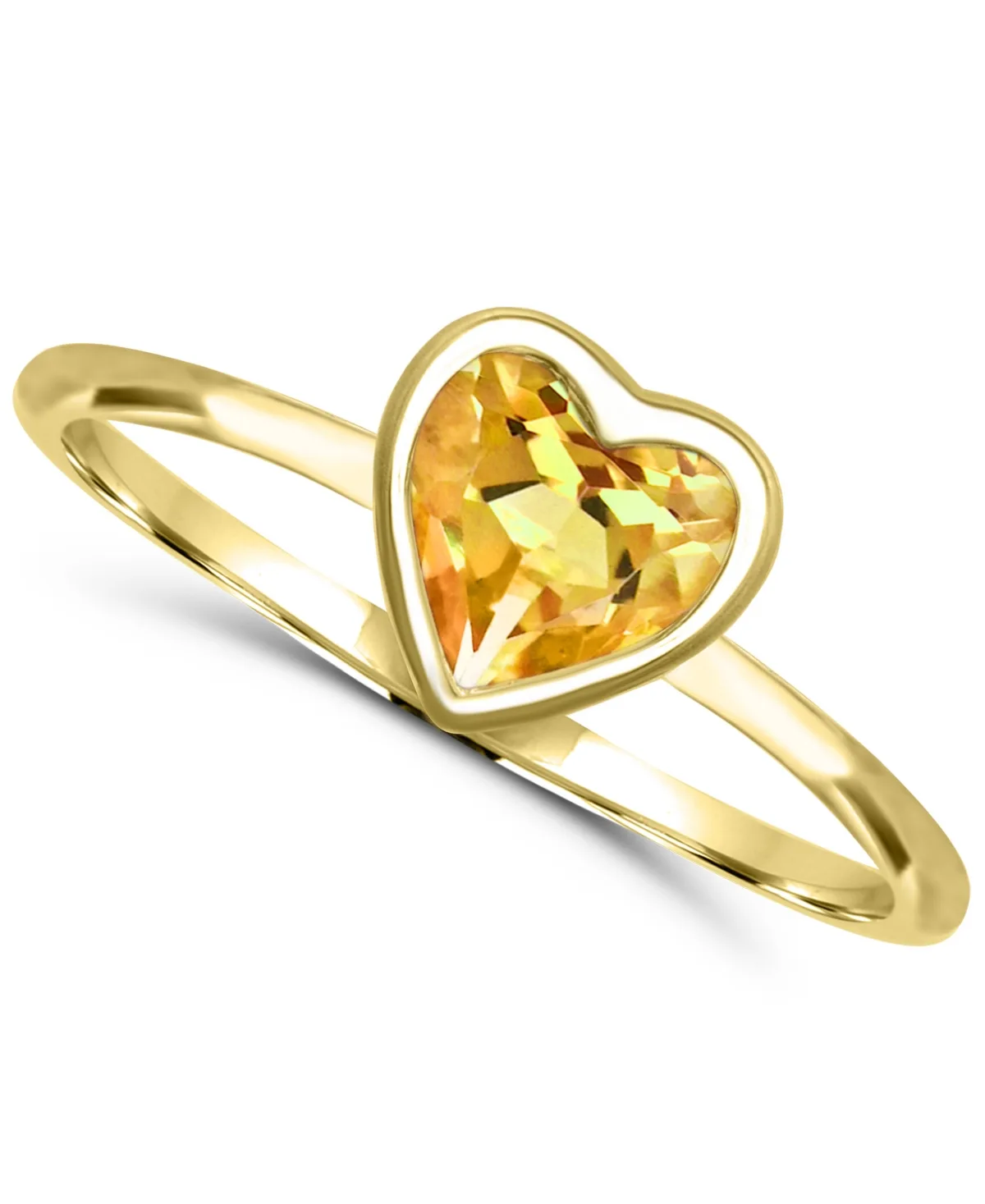 Citrine Round Solitaire Ring (1/2 ct. t.w.) in 14k Gold-Plated Sterling Silver by Macy's