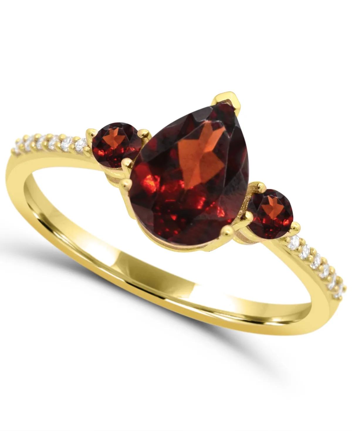 Garnet (1-1/8 ct. t.w.) and Diamond Accent Ring in 14k Gold-Plated Sterling Silver by Macy's