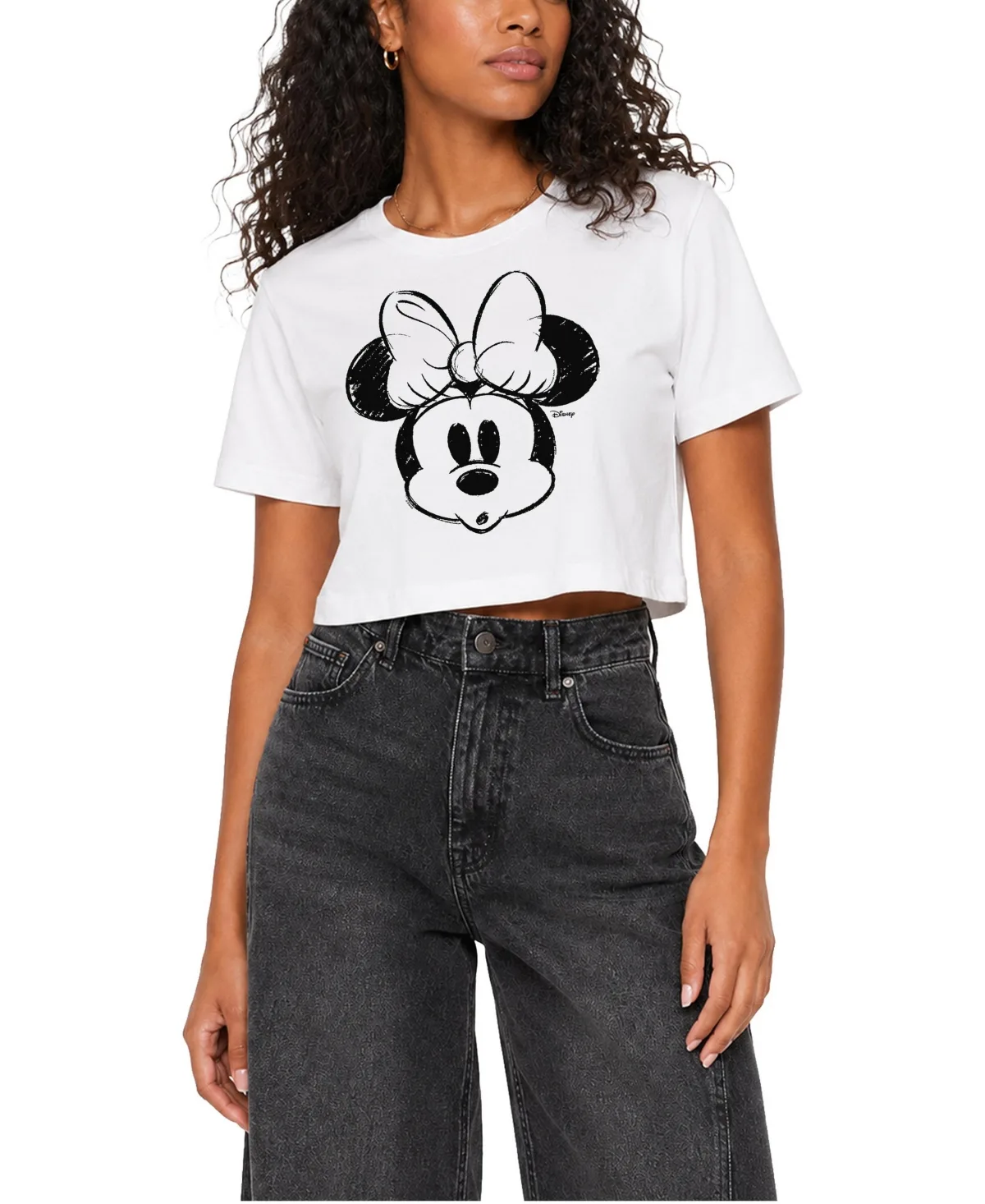 Minnie Sketch Cropped Graphic T-Shirt by Disney