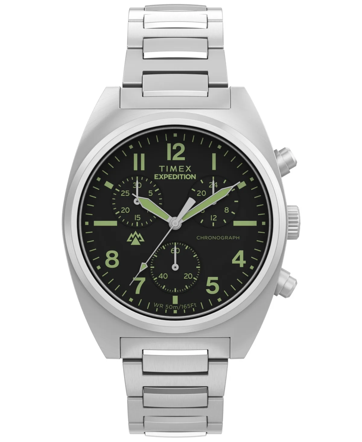 Quartz Chronograph Silver-Tone Stainless Steel Watch 41mm by Timex