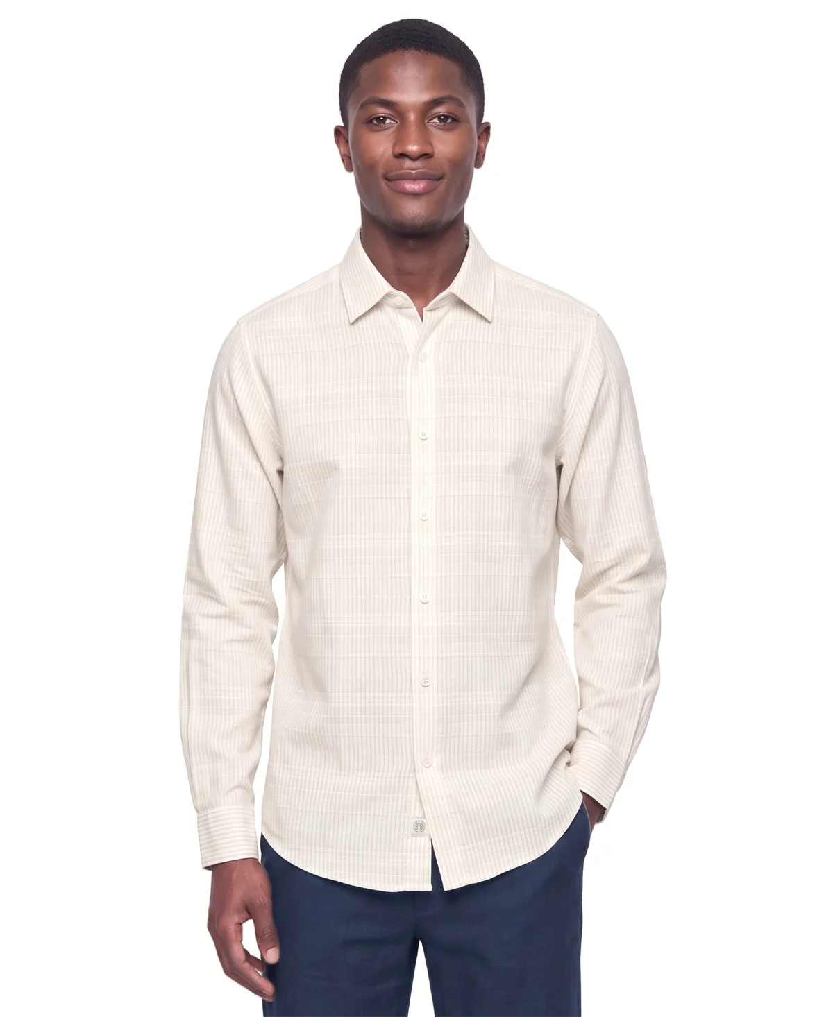 Linen-Blend Long Sleeve Classic Fit Shirt by Cubavera