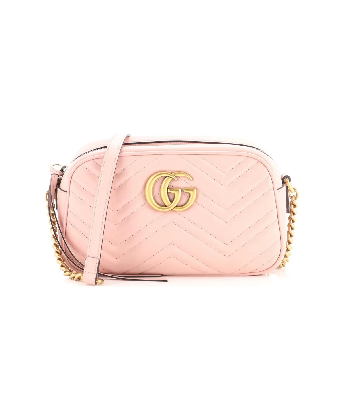 Pre-Owned Small Gg Marmont Shoulder Bag Matelasse Leather by Gucci