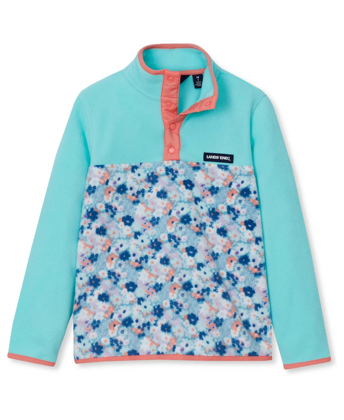 Anyweather Fleece Snap Neck Pullover by Lands' End