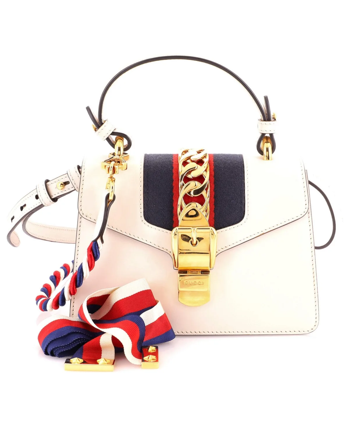 Pre-Owned Gucci Mini Sylvie Top Handle Bag Leather by Gucci