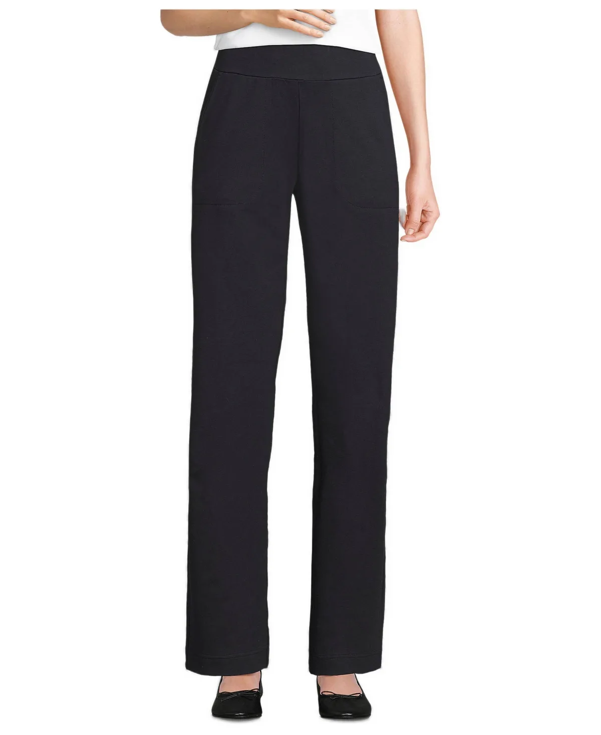 Starfish Mid-Rise Straight-Leg Cotton-Blend Pants by Lands' End