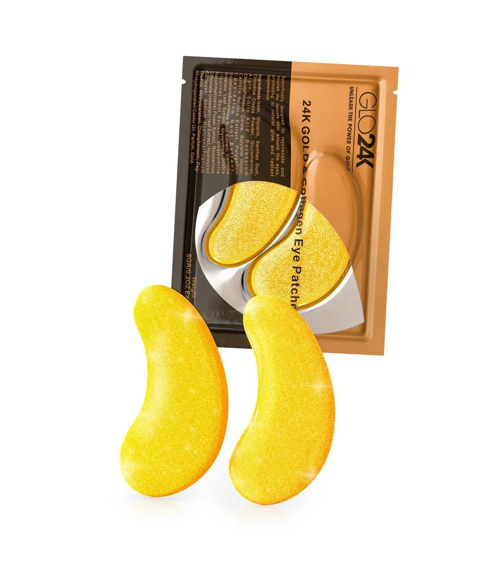 24K Pack of 10 Pairs 20 Patches Gold and Collagen Eye Patches by Glo24k