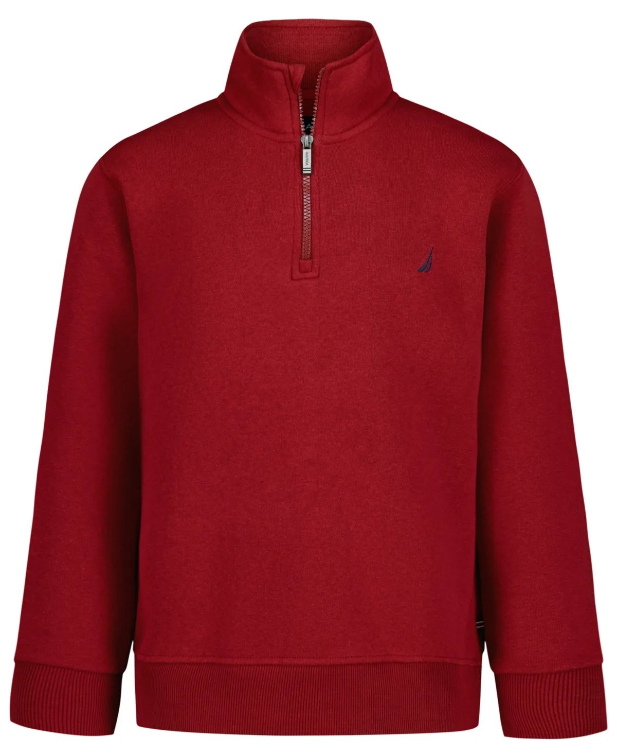 Solid Quarter-Zip Mock Neck Long-Sleeve Sweatshirt by Nautica