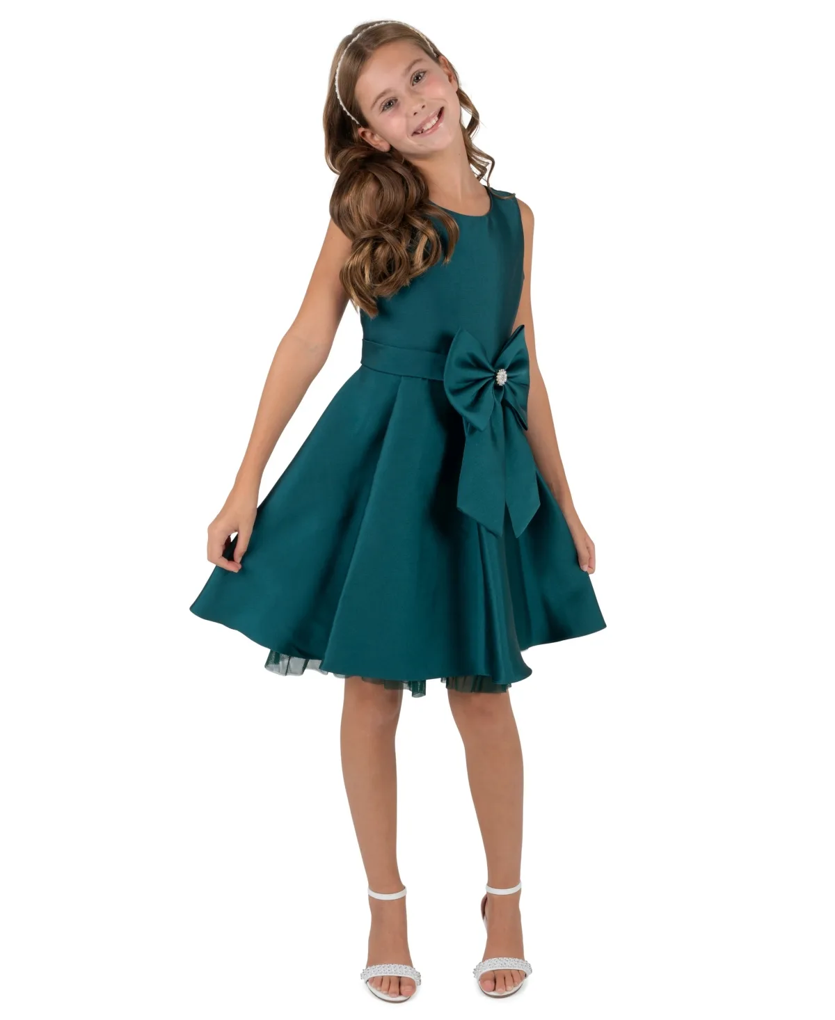 Mikado Pleated Fit-and-Flare Dress by Rare Editions