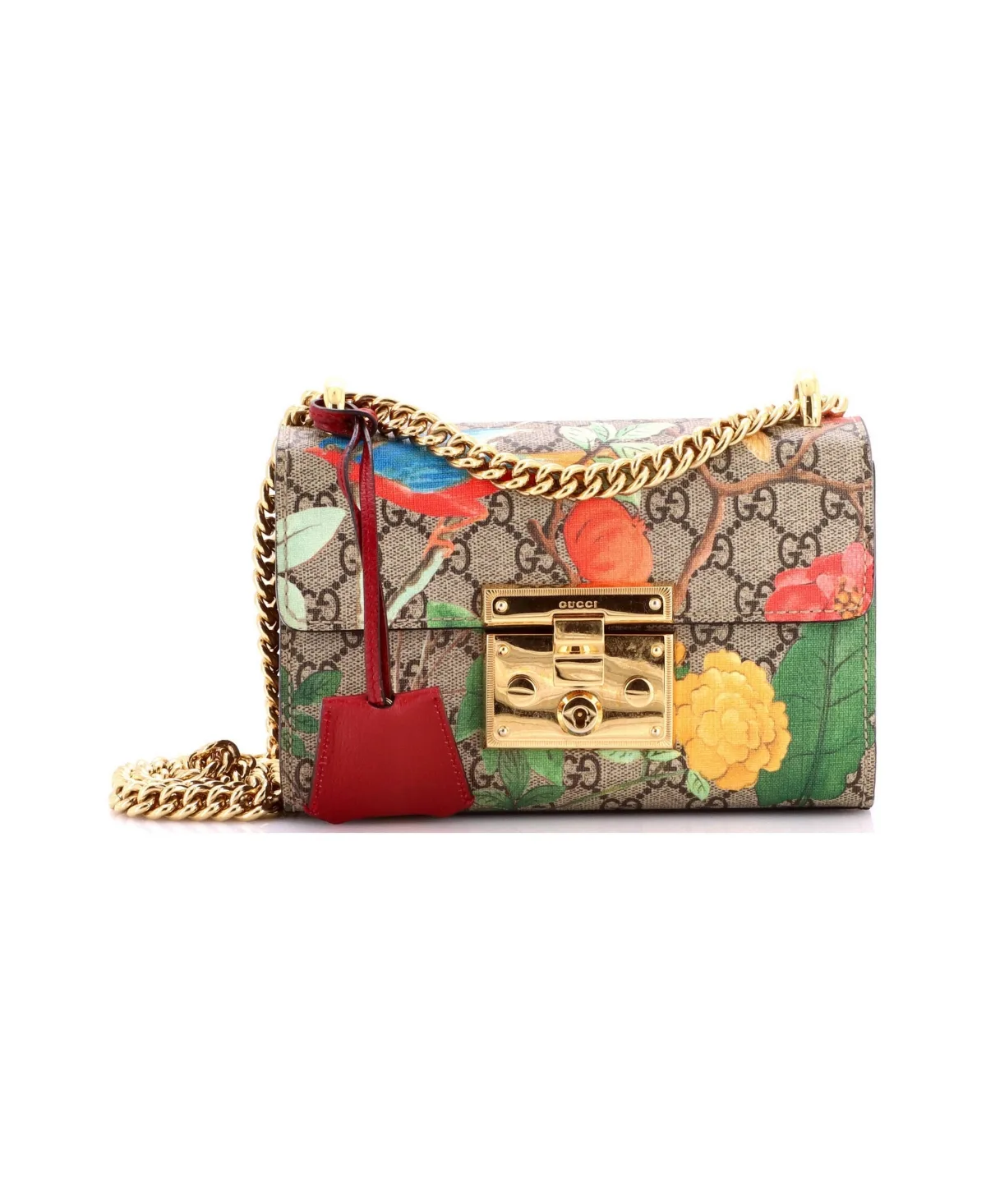 Pre-Owned Gucci Small Padlock Shoulder Bag Tian Print Gg Coated Canvas by Gucci