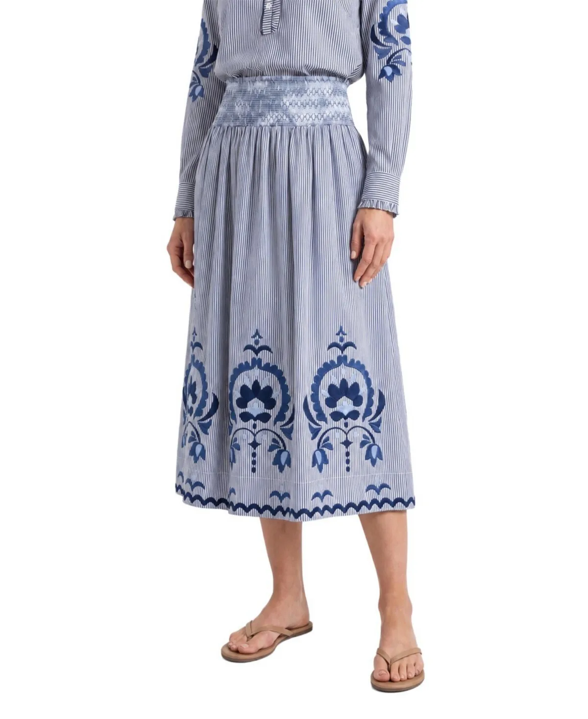 Georgia Embroidered Midi Skirt by Cartolina