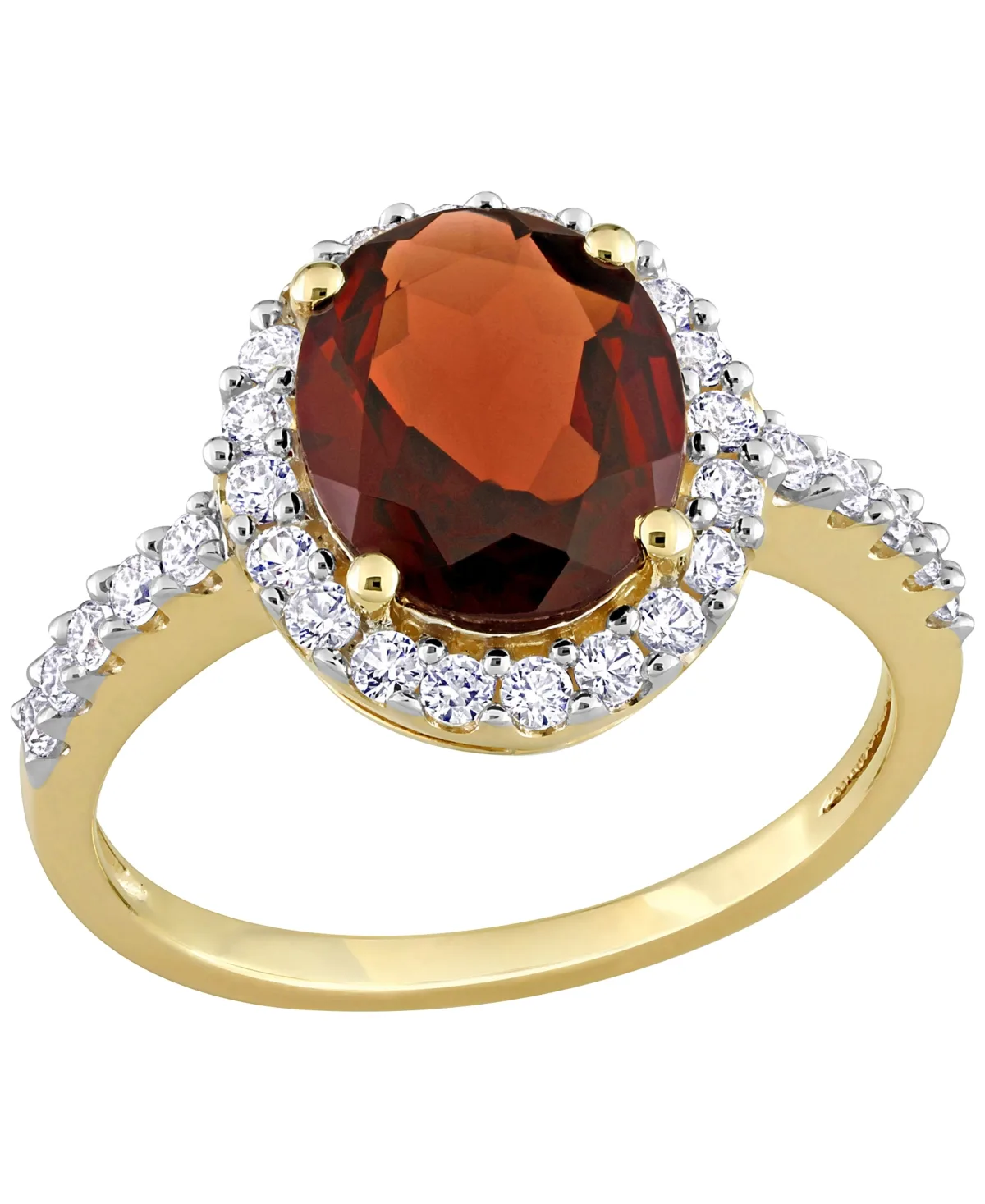 Garnet Halo Ring (2-7/8 ct. t.w.) in 10k Yellow Gold by Macy's