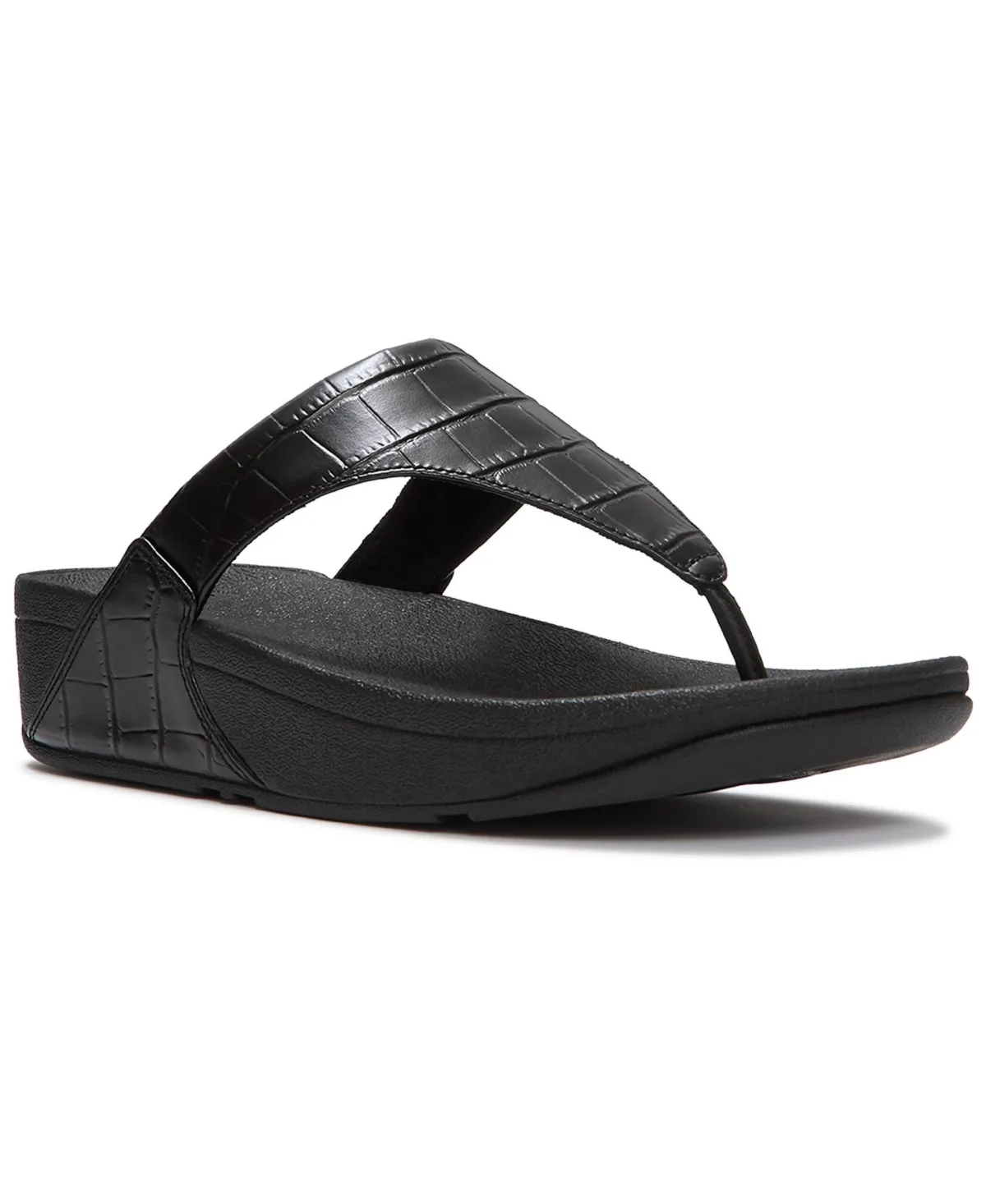 Lulu Crocodile Arch Support Wedge Sandals by FitFlop