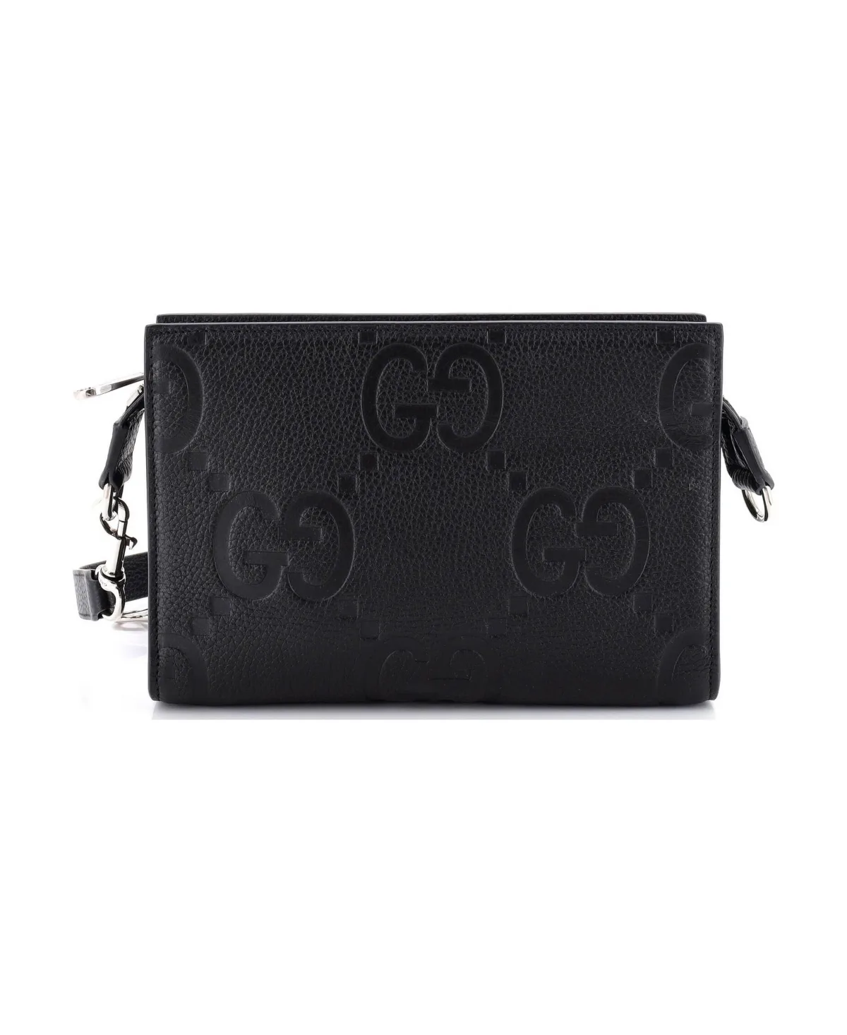 Pre-Owned Gucci Zip Crossbody Bag Jumbo GG Embossed Leather by Gucci