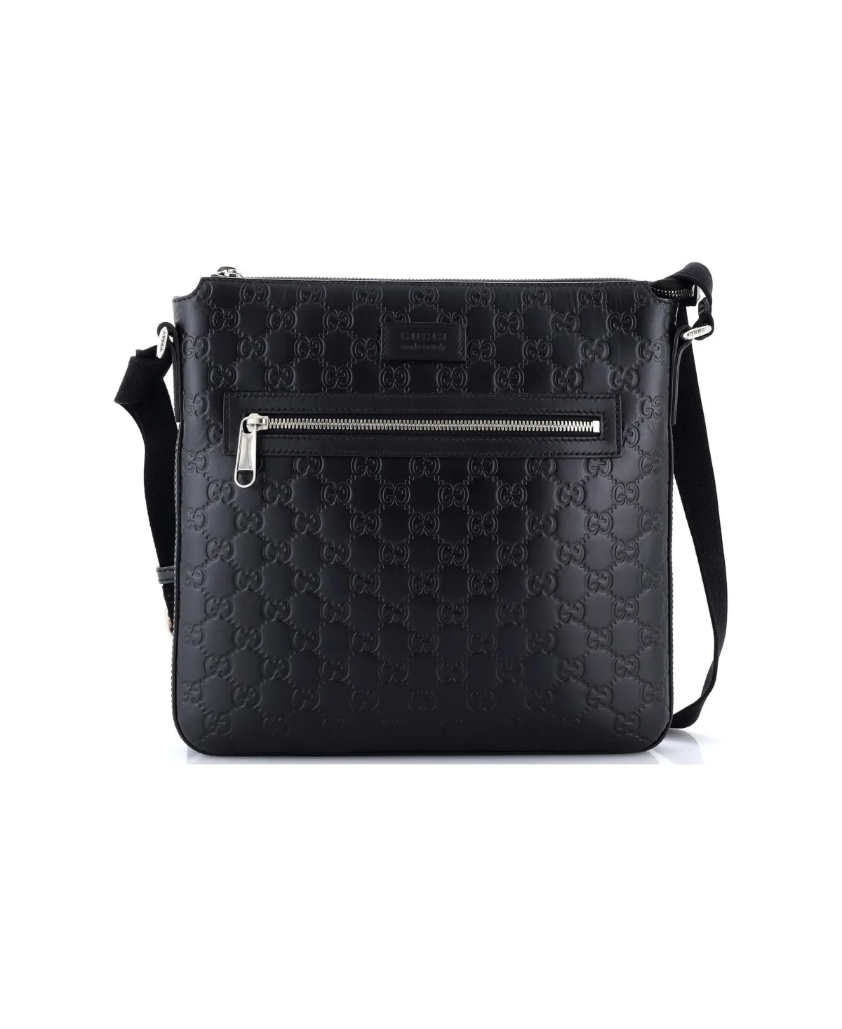 Pre-Owned Gucci Medium Signature Zip Messenger Bag Guccissima Leather by Gucci