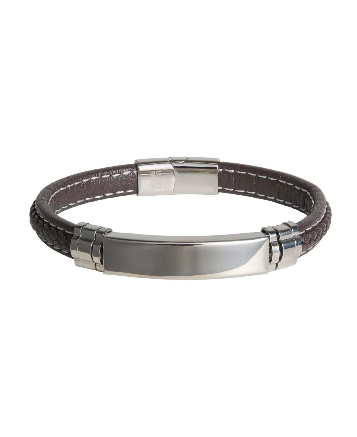 Silver-Tone Stainless Steel Id Plaque Bracelet by Lucky Brand