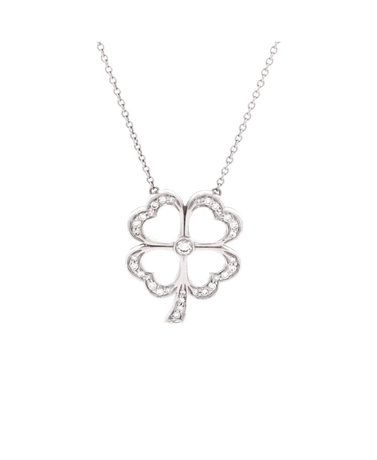 Pre-Owned Tiffany and Co Four Leaf Clover Pendant Necklace by Tiffany & Co.