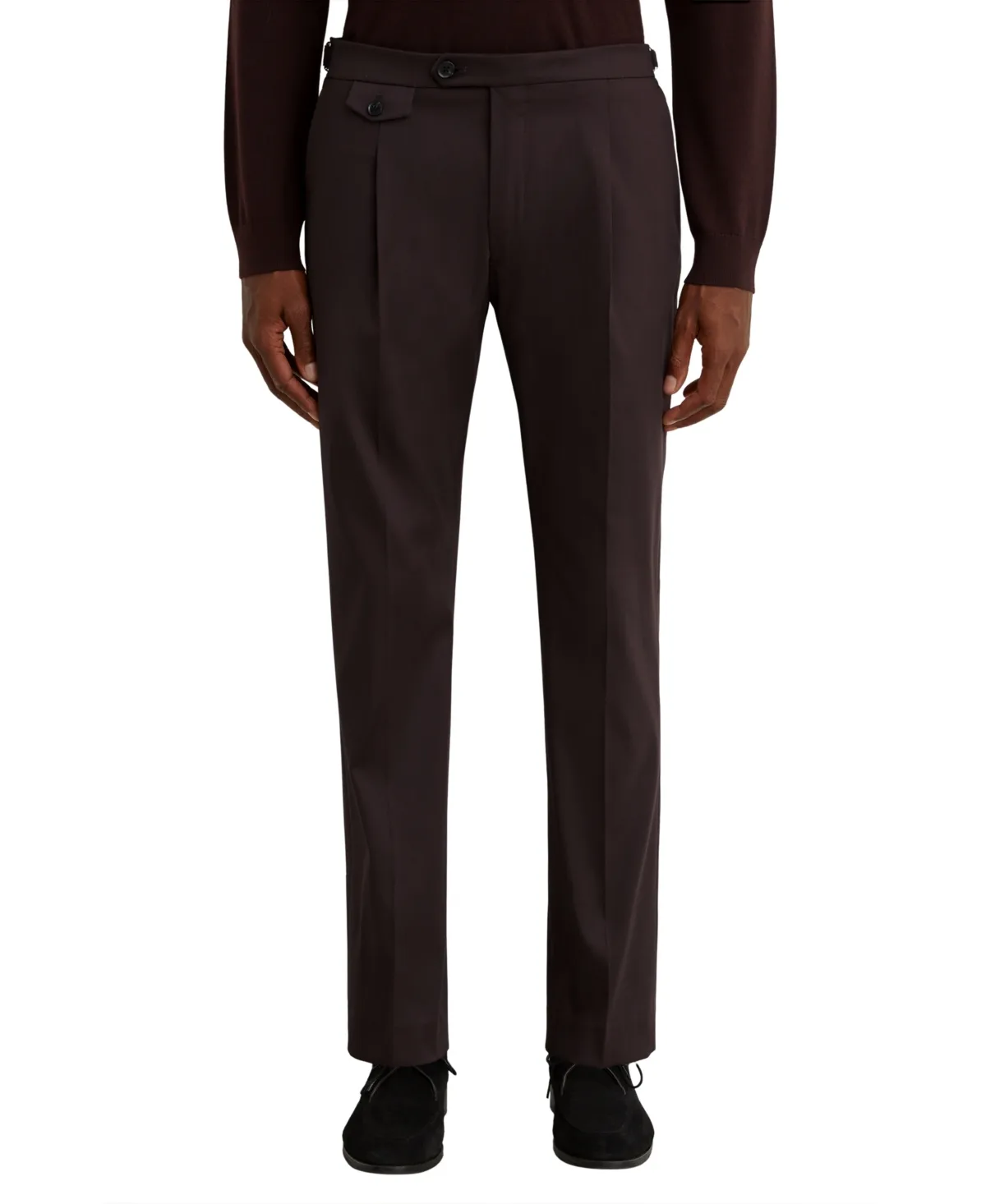 Float Pleated Slim-Fit Cotton-Blend Trousers Pants by Reiss