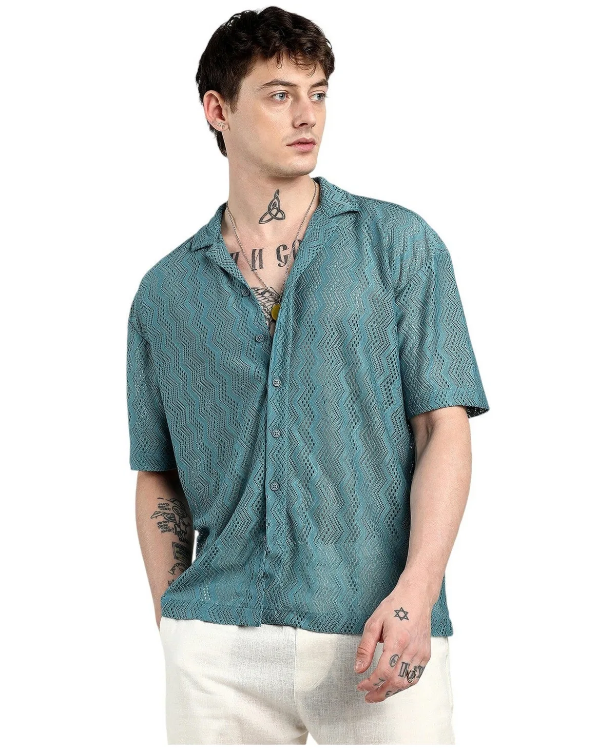 Campus Sutra Splash Check Oversized Shirt by Cahoot