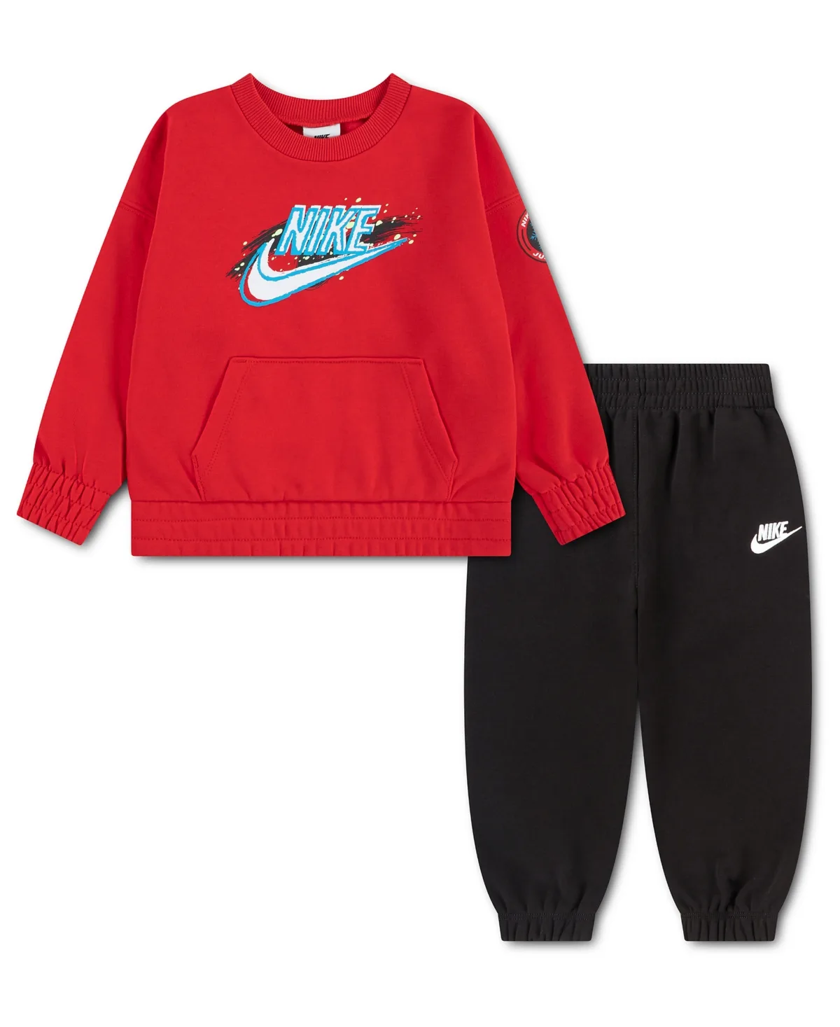Snow Motion Long-Sleeve Crewneck Fleece Top and Pants, 2-Piece Set by Nike