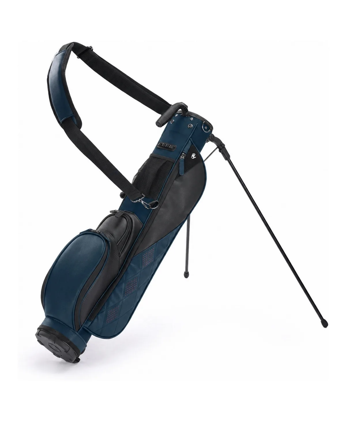 Faux Leather Sunday Golf Bag 2 Way Divider Lightweight Storage Stand System