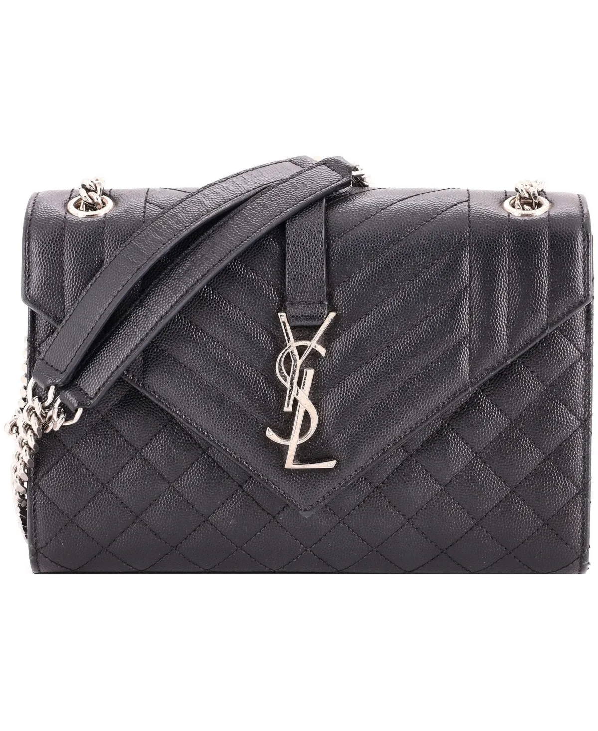 Pre-Owned Saint Laurent Medium Classic Monogram Envelope Satchel Mixed Matelasse Leather by Saint Laurent