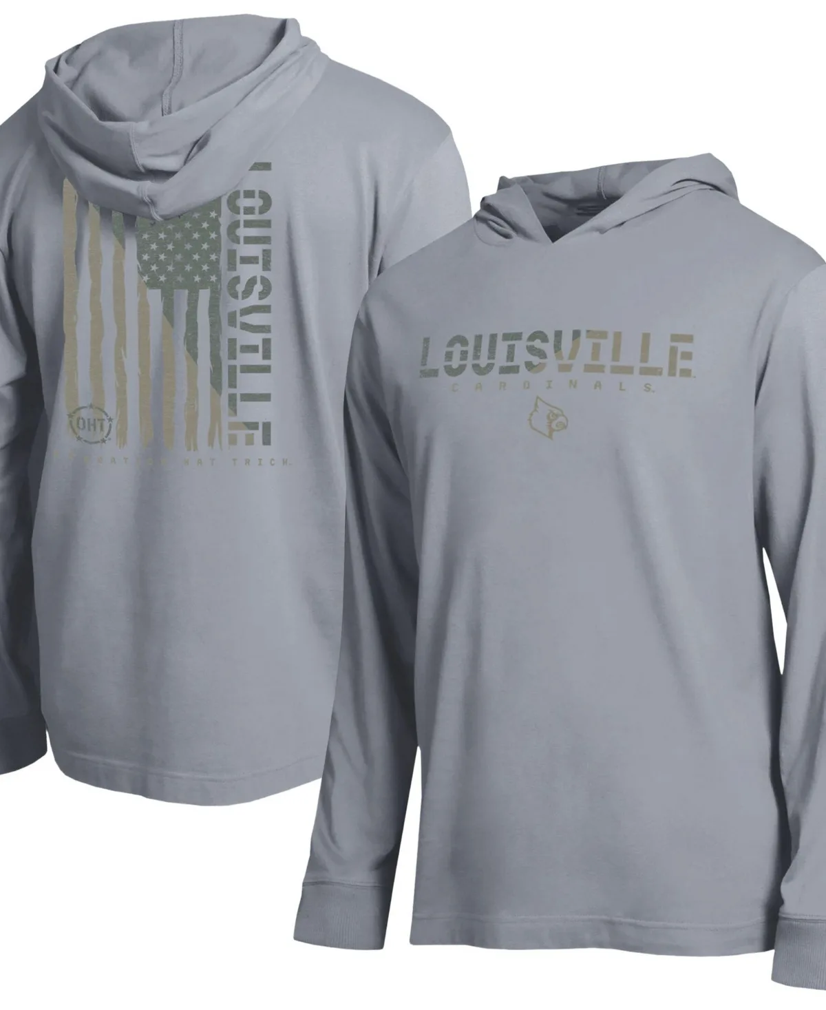 Louisville Cardinals Operation Hat Trick Flag Hooded Long-Sleeves T-Shirt by Champion