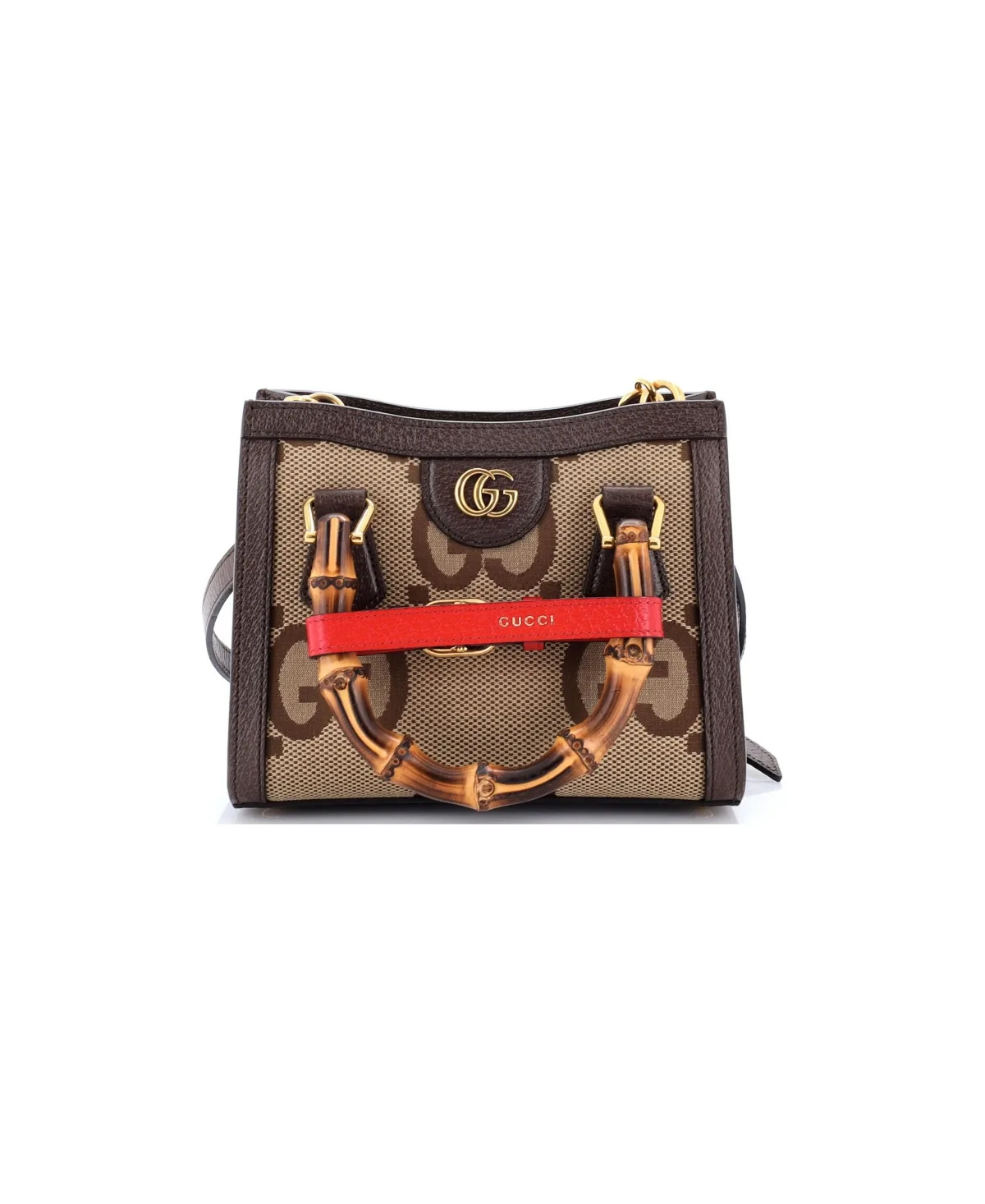 Pre-Owned Gucci Mini Diana Nm Bamboo Handle Tote Jumbo Gg Canvas by Gucci