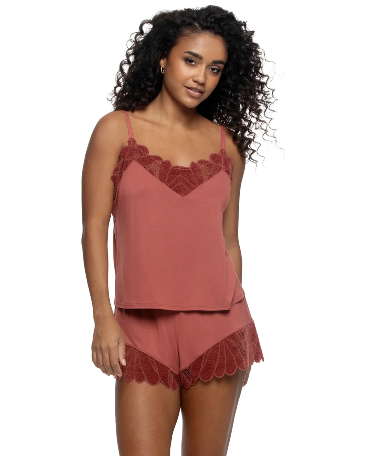 V-Neck Sleeveless Top and Shorts, 2-Piece Set by Felina