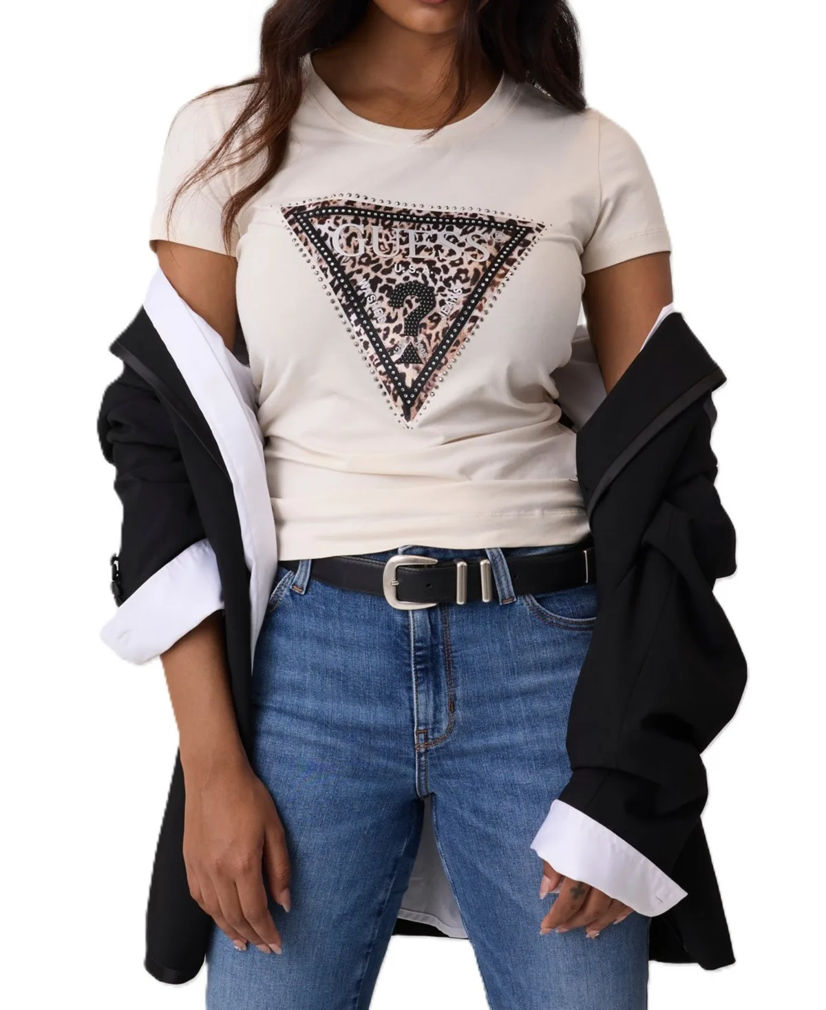 Savan Graphic Leopard-Print Slim-Fit T-Shirt by GUESS