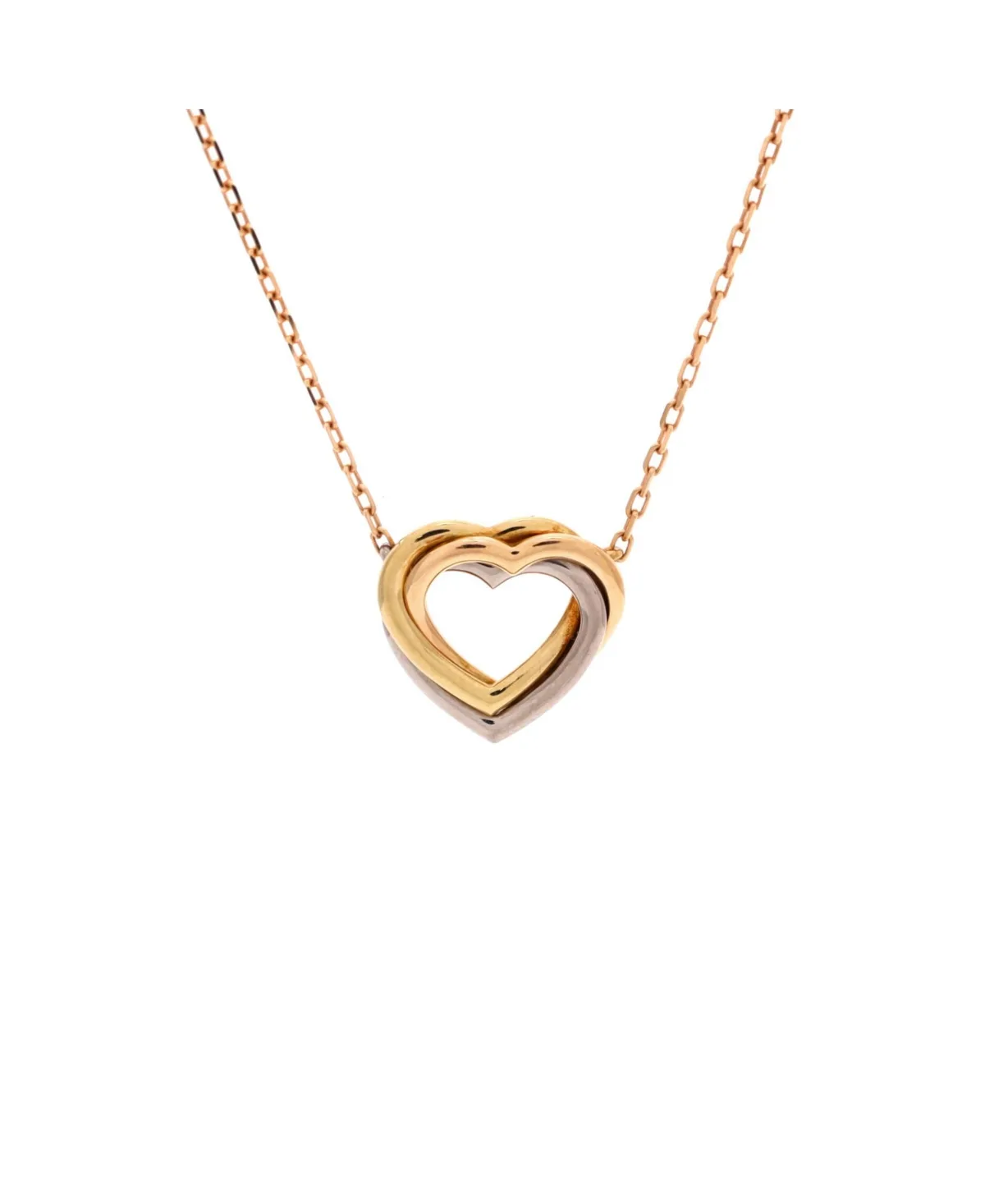 Pre-Owned Cartier Trinity Heart Pendant Necklace - 18k Tri Colored Gold by Cartier's